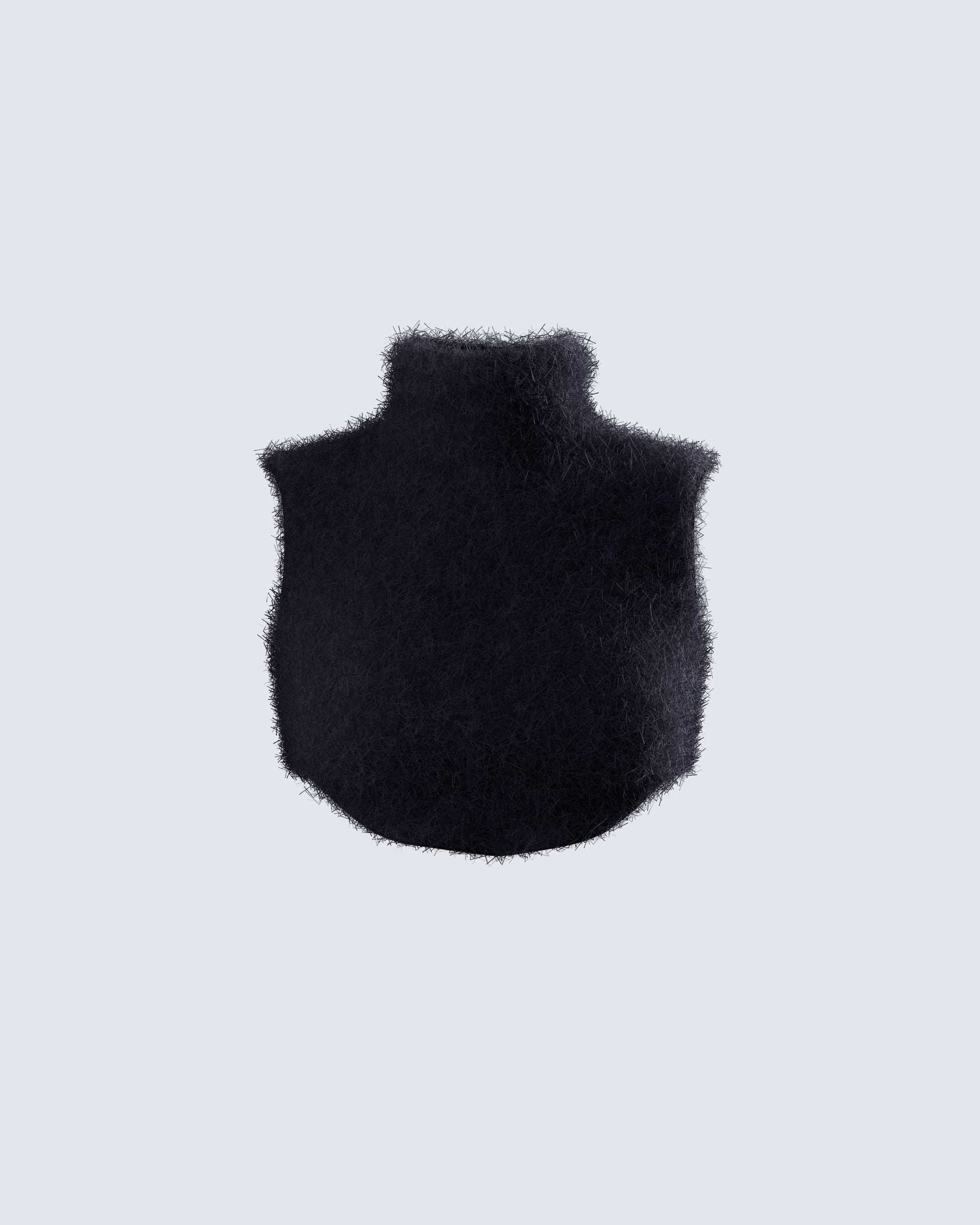 Ara Black Fuzzy Turtleneck Crop Topc product front