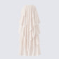 Zana Cream Tiered Ruffle Maxi Skirt product front
