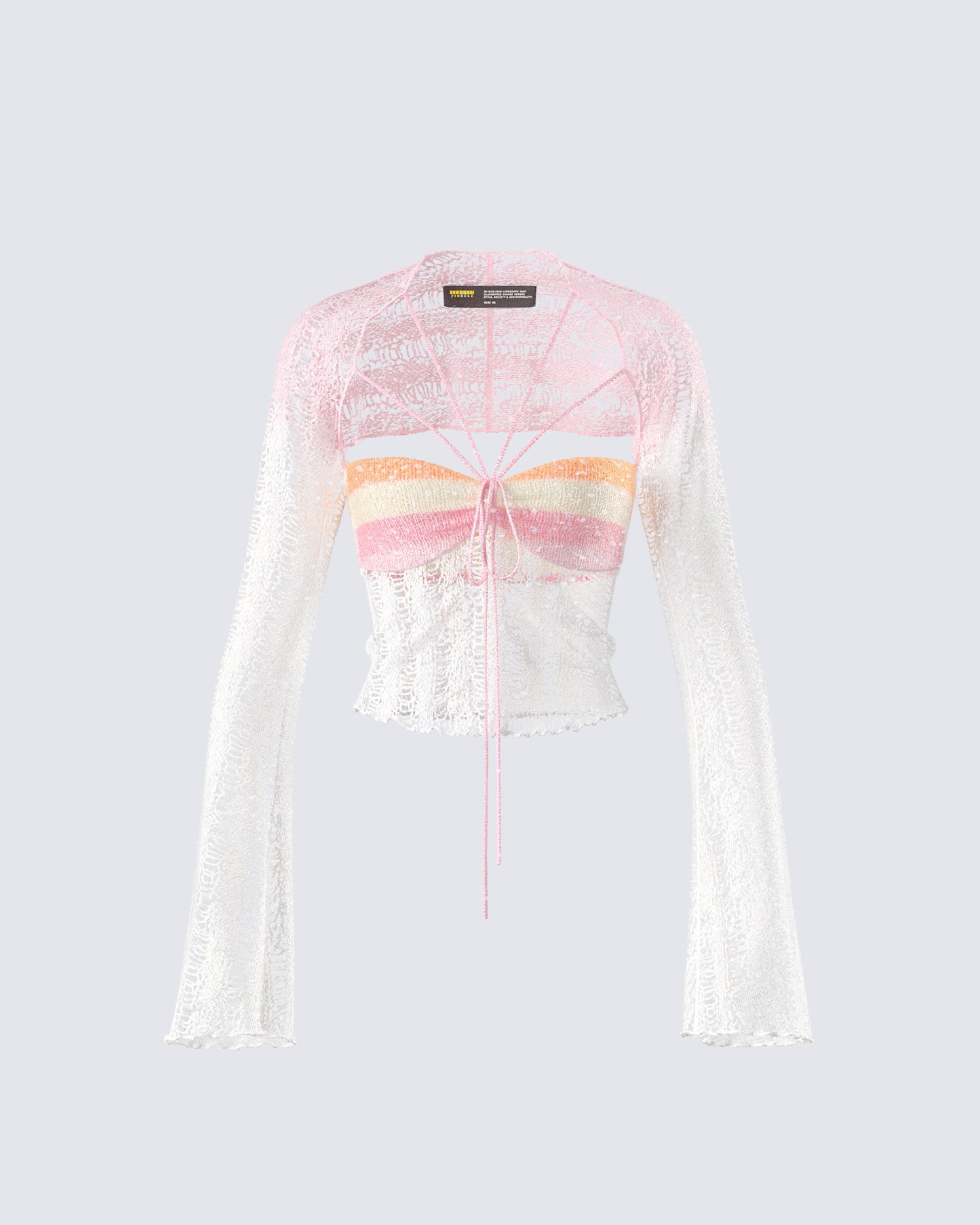 Vanessa Pink Sequin Knit Top 3d product front