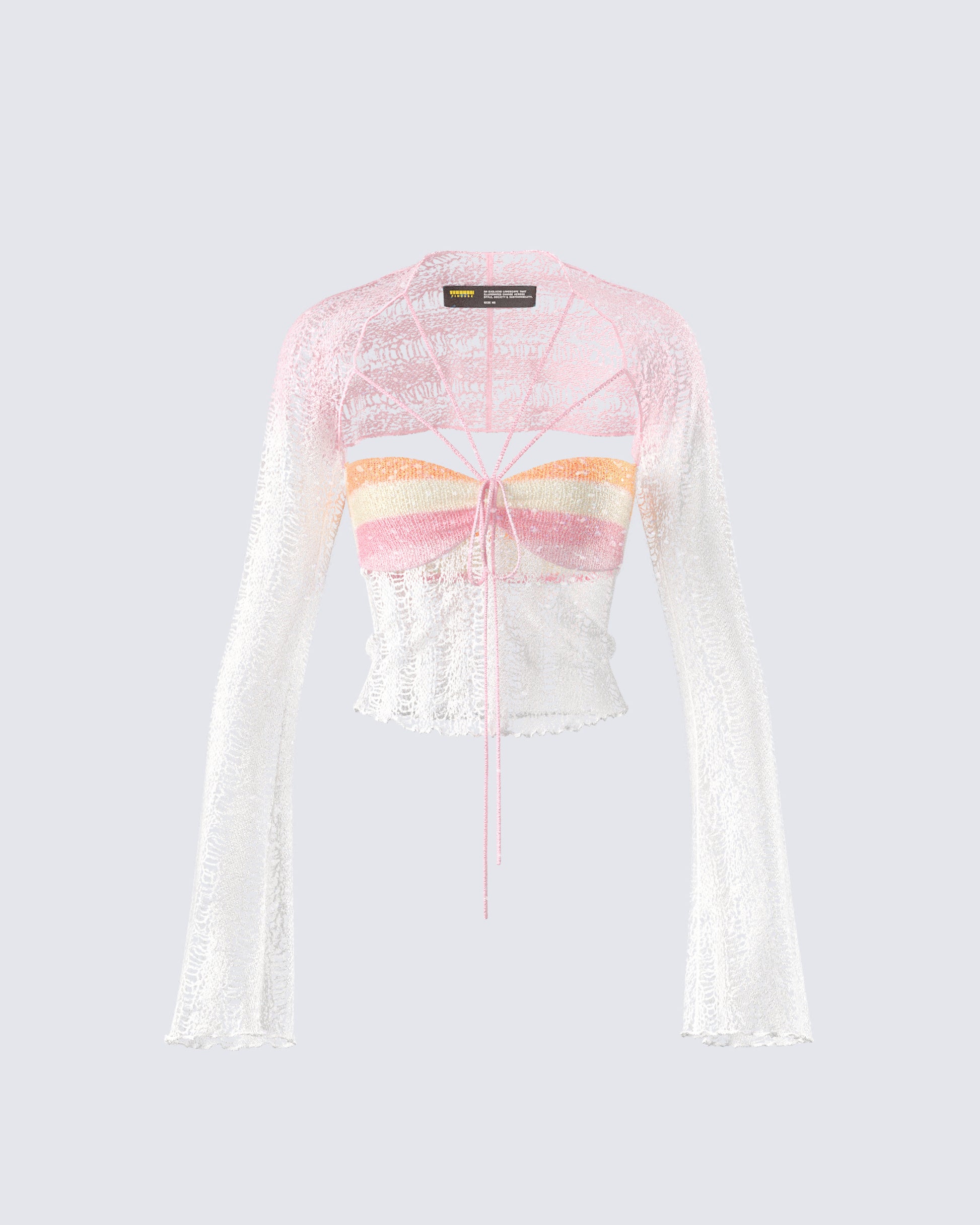 Vanessa Pink Sequin Knit Top 3d product front