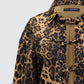 Lucretia Leopard Bow Tied Twill Shirt Jacket