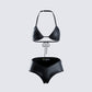 Zaria Vegan Leather Bikini Set 3d product front