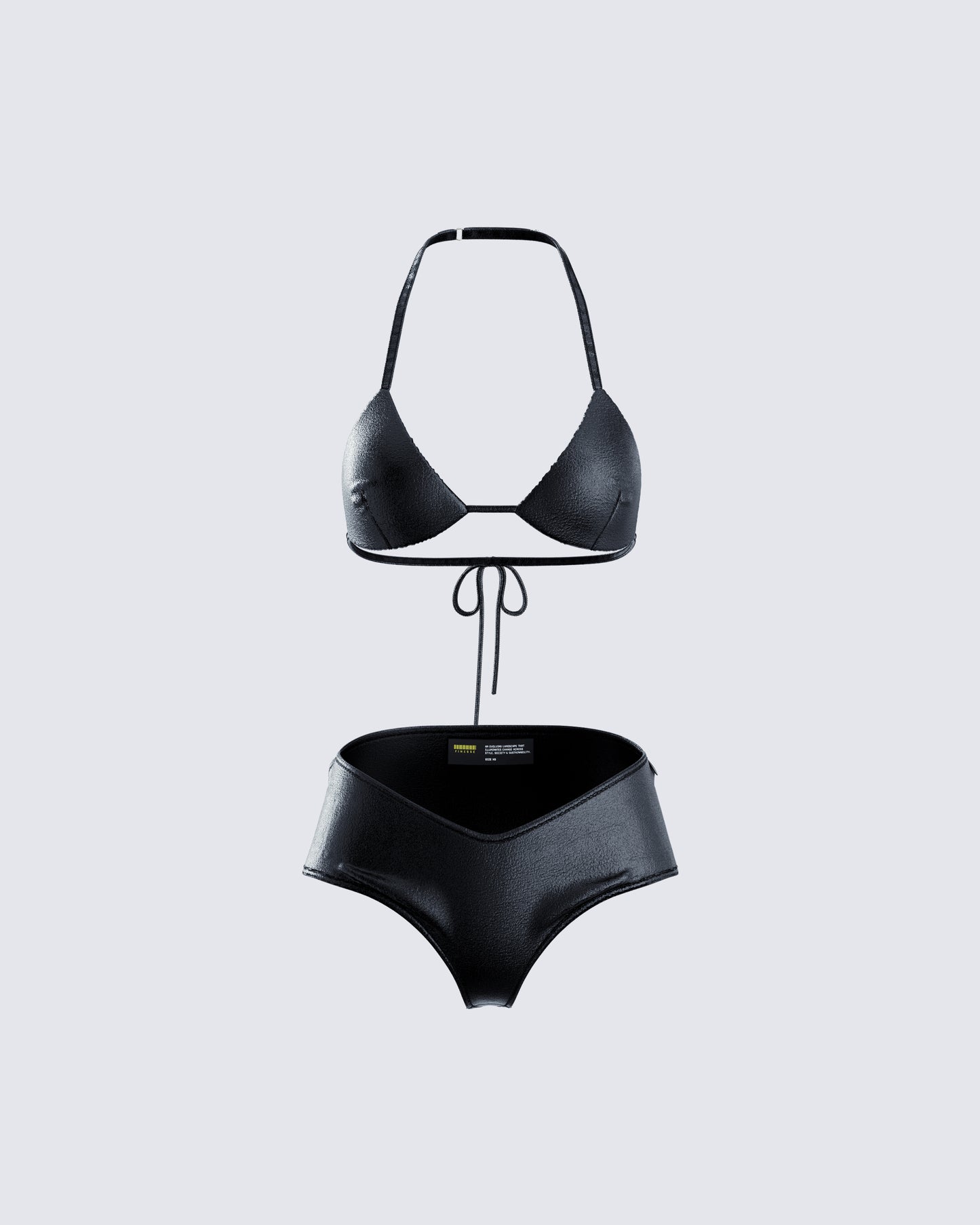 Zaria Vegan Leather Bikini Set 3d product front