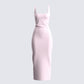 Rai Pink Rib Knit Midi Dress 3d product front