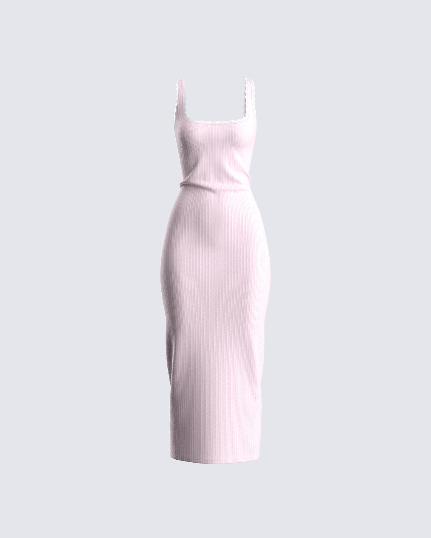 Rai Pink Rib Knit Midi Dress 3d product front