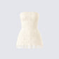 Havanah Ivory Tweed Strapless Top product front