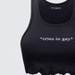 Emery Black Graphic Cut Off Tank