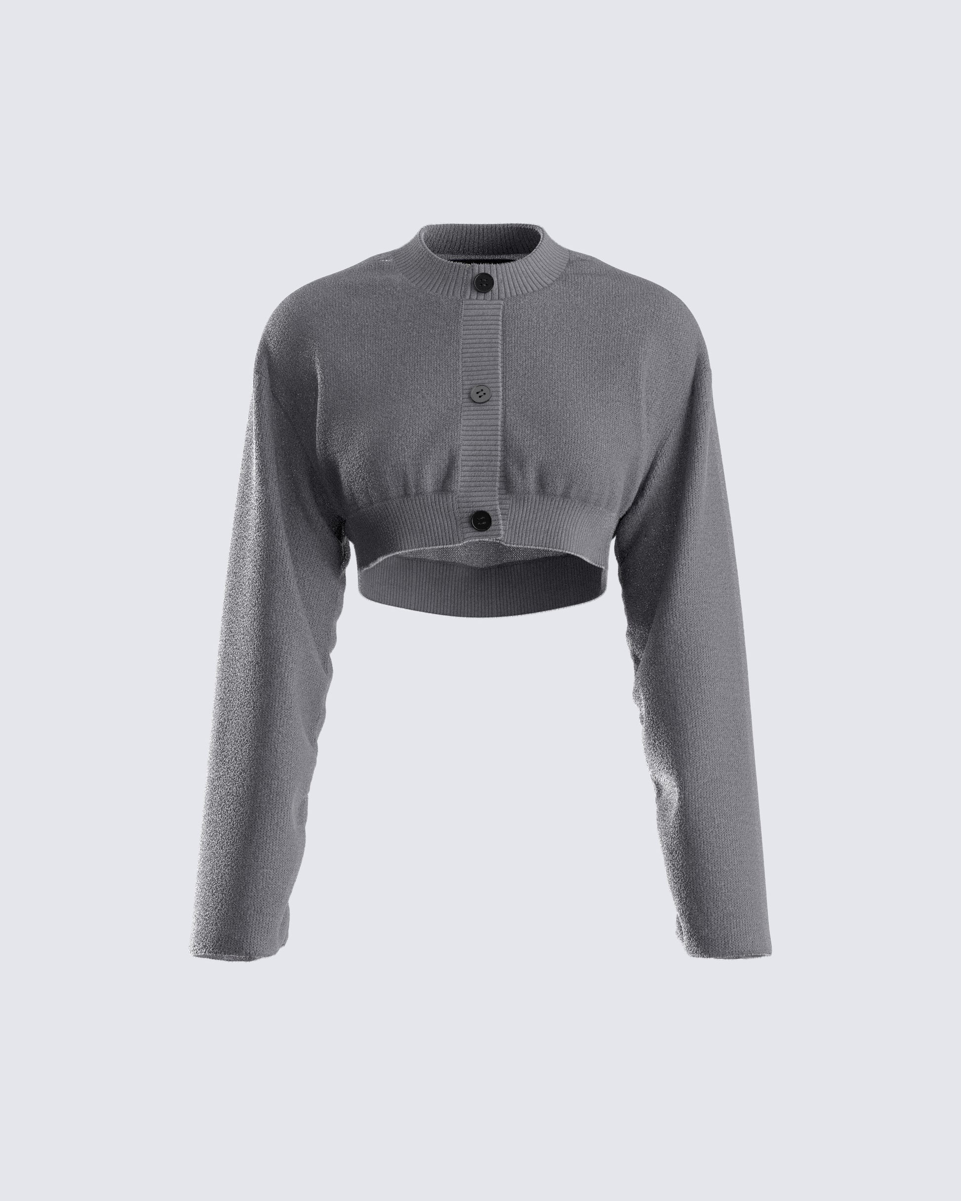 Svetlana Grey Sweater Cardigan 3d product front