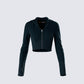Alyssa Black Knit Cropped Jacket product front