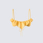Lyra Yellow Ruffle Cropped Top 3d product front