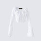 Juliet White Lace Ruffle Top 3d product front