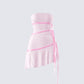 Ilona Pink Jersey Satin Tie Top 3d product front