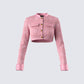 Pippa Pink Tweed Cropped Jacket product front