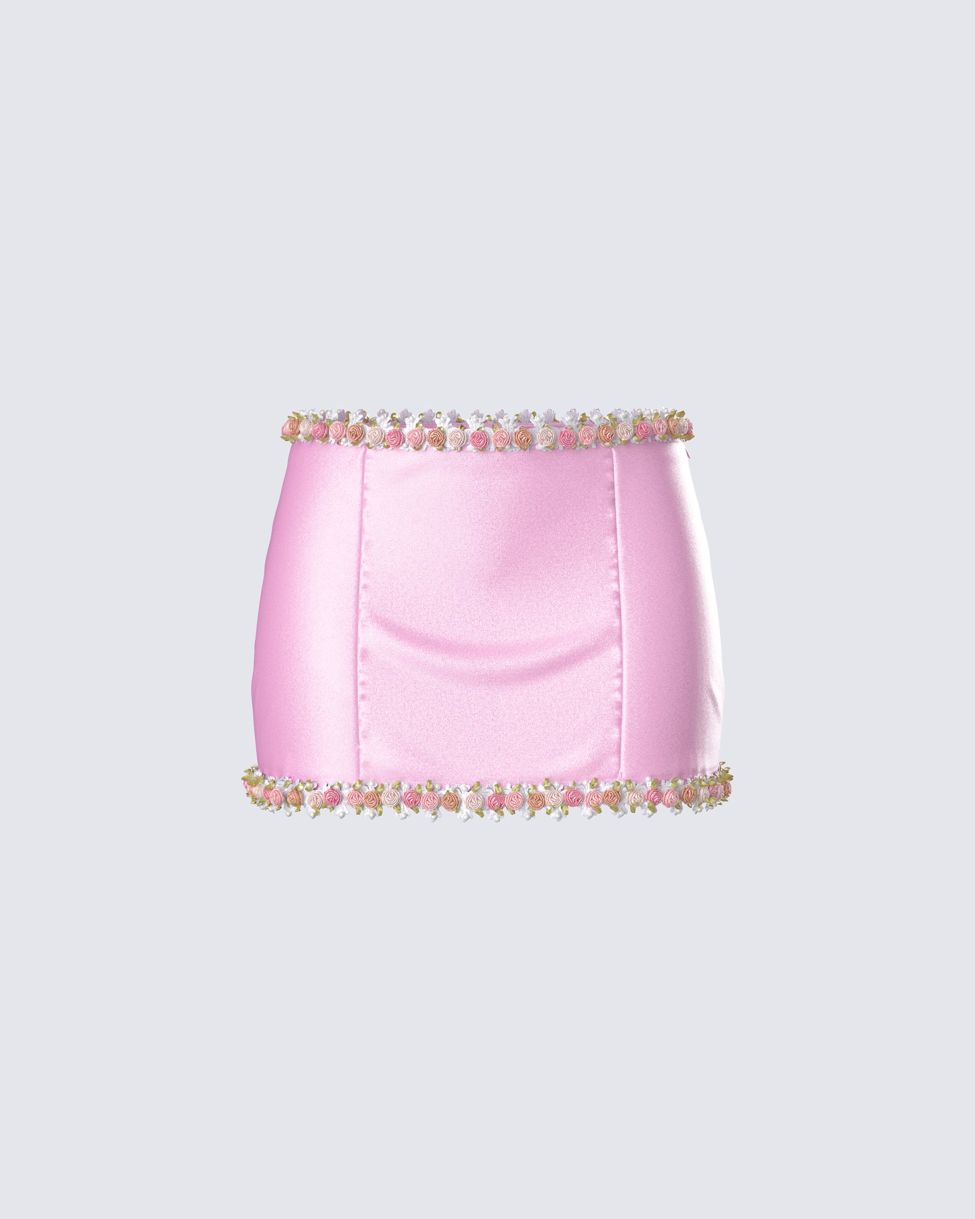 Nori Pink Floral Micro Mini Skirt 3d product front