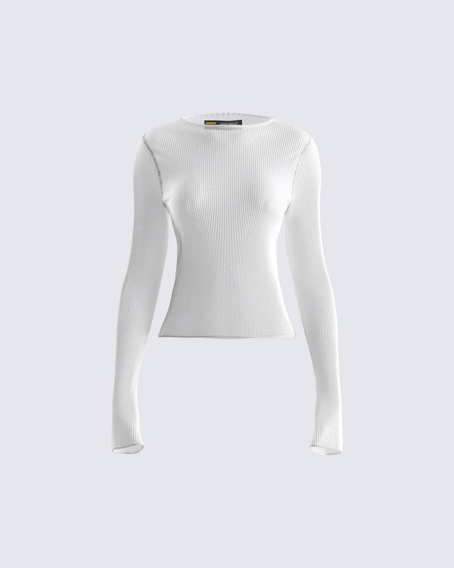 Emil White Plisse Long Sleeve Top product front