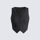 Deb Black Suiting Crop Vest Top product front
