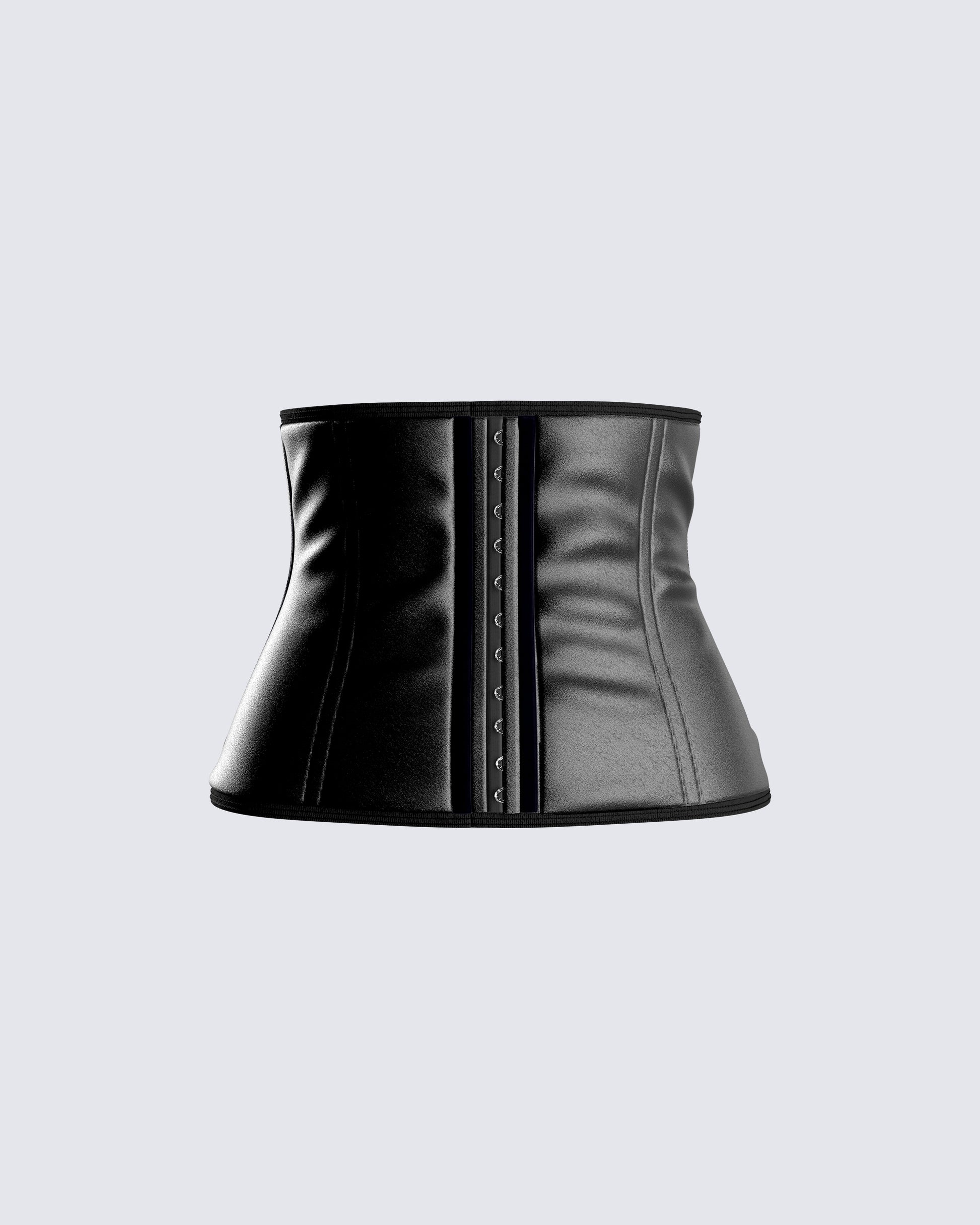 Vanya Black Compression Corset Top 3d product front