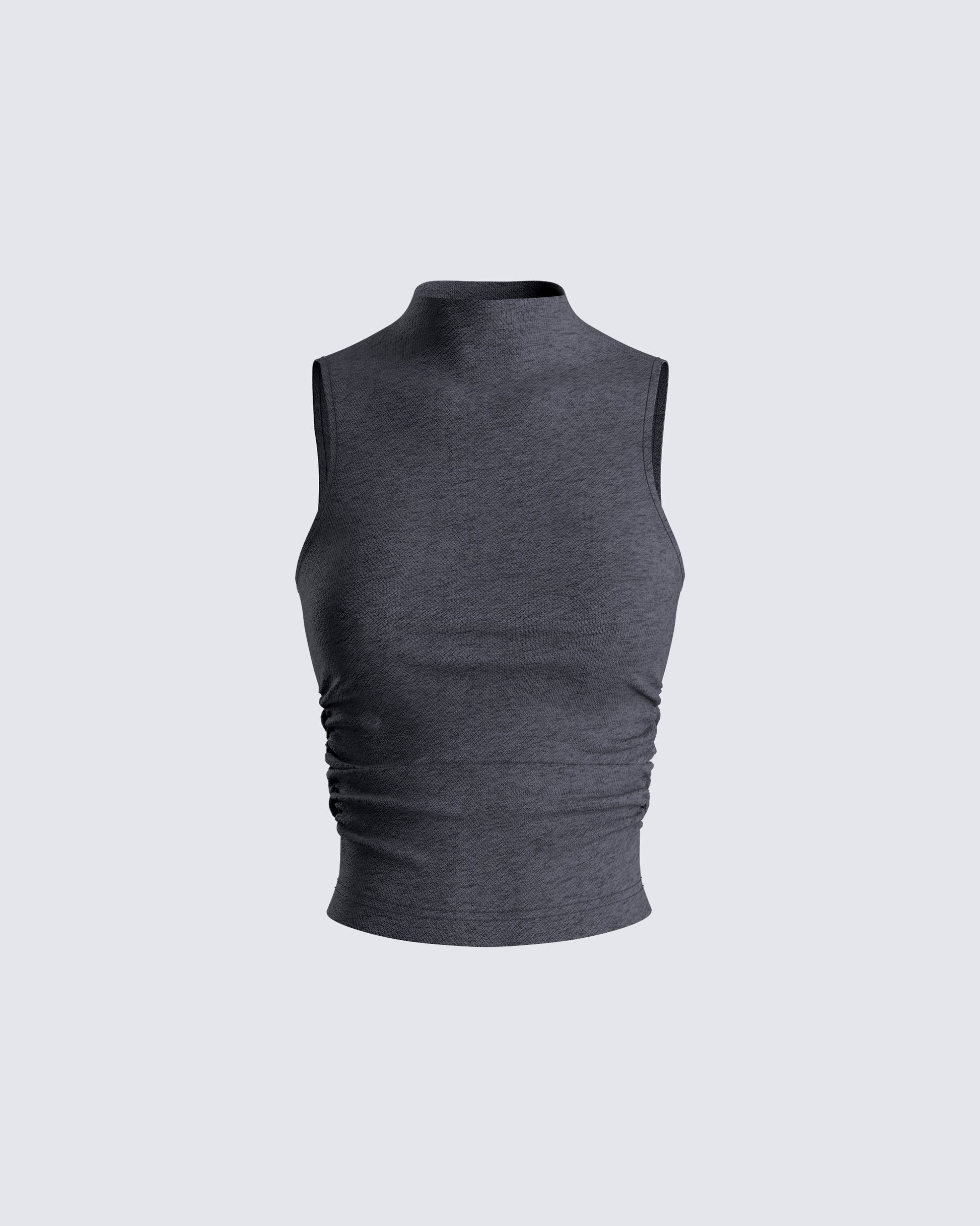 Nico Grey Jersey Mock Neck Top product front