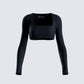 Amara Black Square Neck Top
