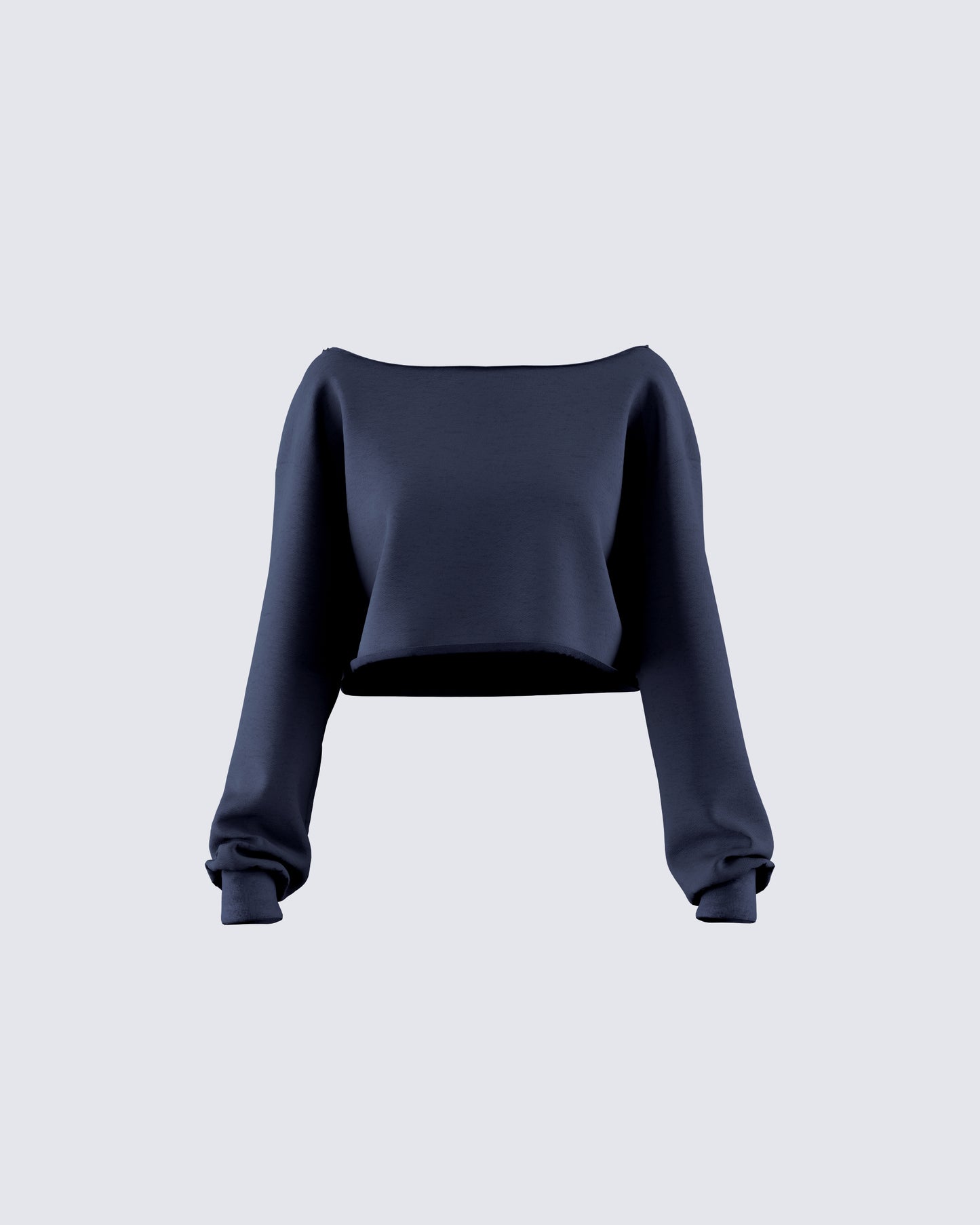 Cory Navy Long Sleeve Crop Top product front