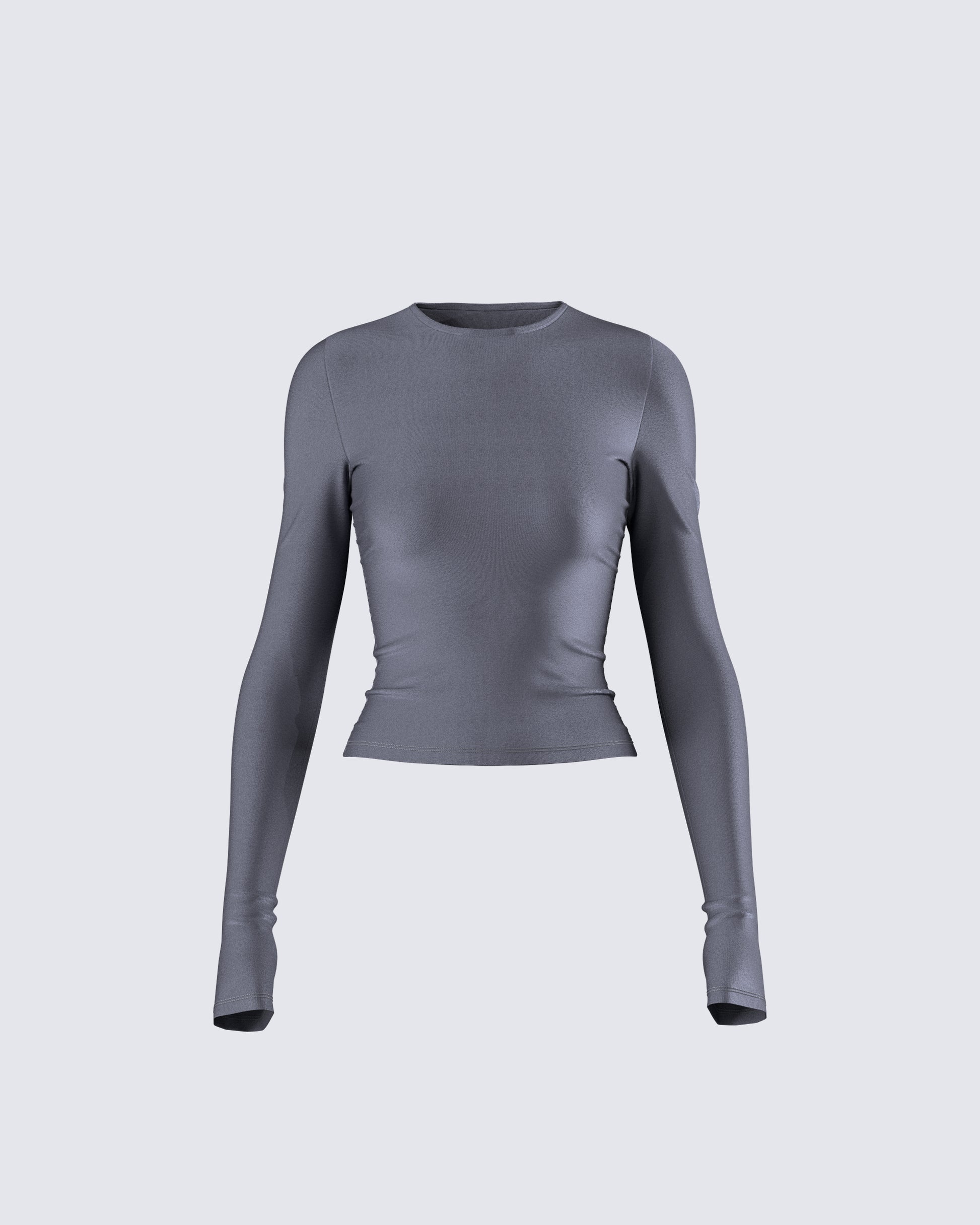 Vivi Grey Jersey Long Sleeve Top product front
