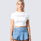 Marat White Jersey Graphic Top model front
