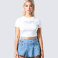 Jessamine White Jersey Graphic Top model front