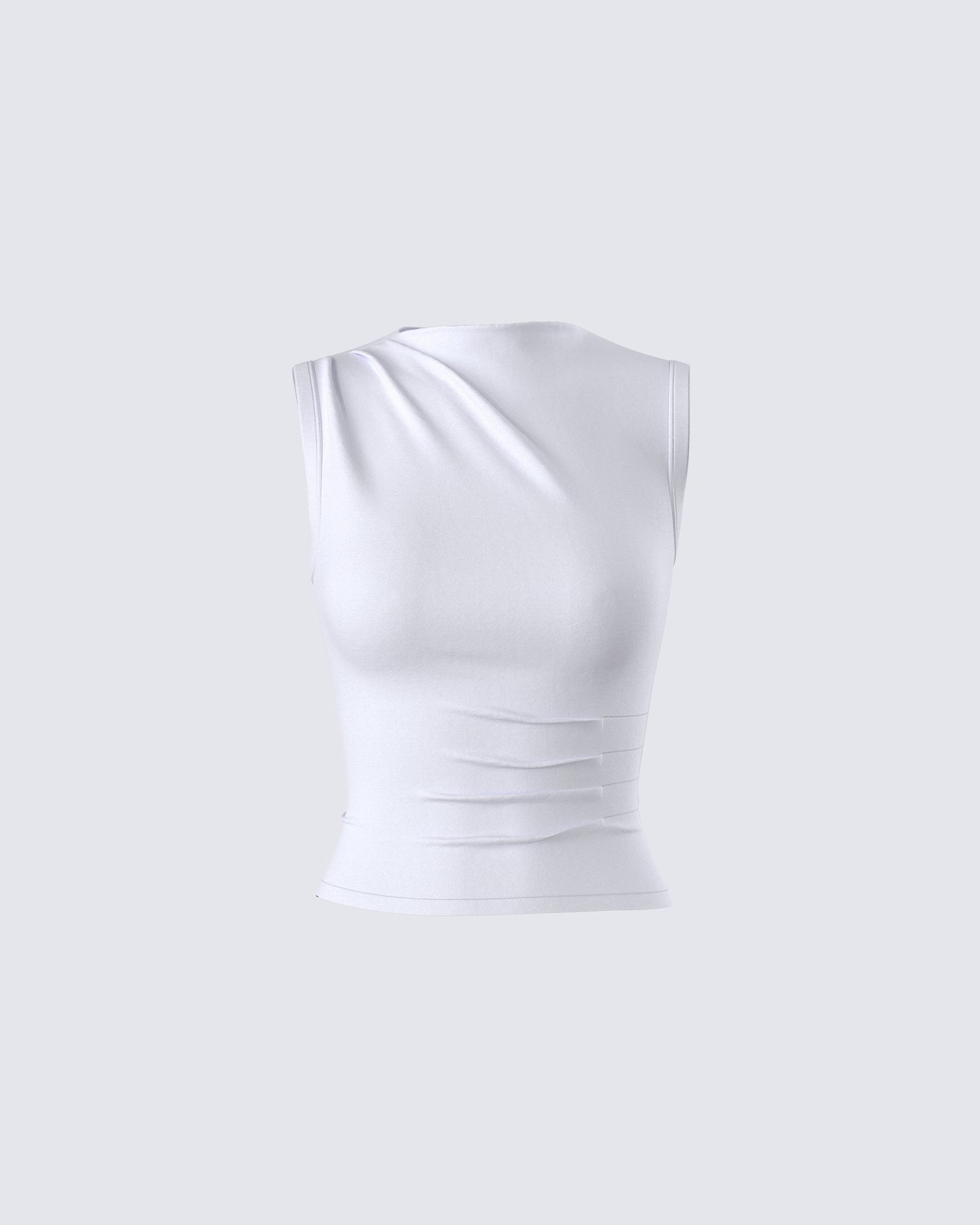 Norah Light Grey Pleated Top