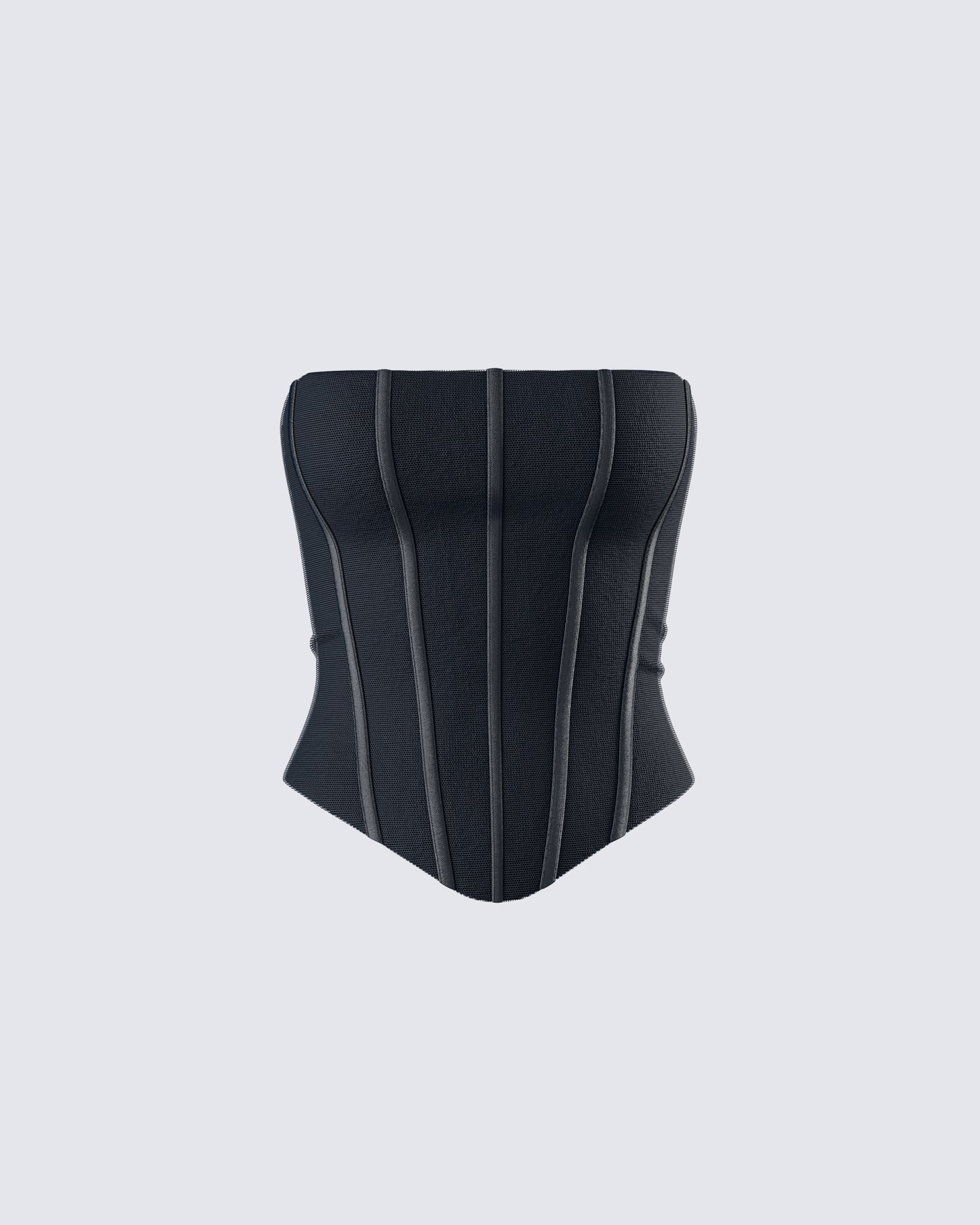 Tina Black Mesh Corset Top 3d product front
