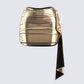 Bianca Metallic Gold Drape Skirt 3d product front