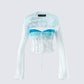 Vanessa Turquoise Sequin Knit Top product front