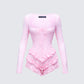 Oceane Pink Ruffle Edge Romper product front
