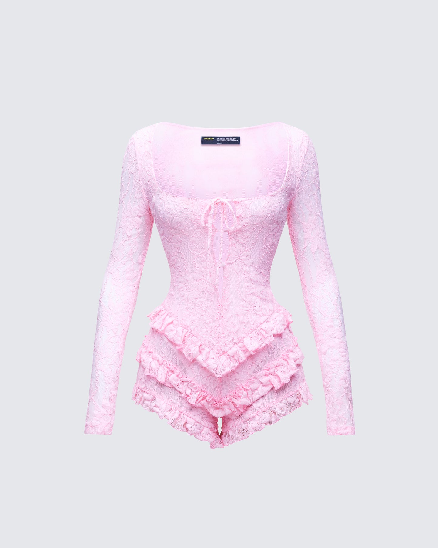 Oceane Pink Ruffle Edge Romper product front