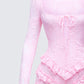 Oceane Pink Ruffle Edge Romper