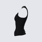 Jazlyn Black Invisible Strap Tank Top
