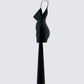 Amelie Black Draped Mini Skirt