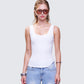 Naia White Tilted Hem Tank Top model front
