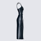 Maia Black Vegan Leather Midi Dress