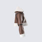 Farah Brown Vegan Leather Bomber