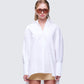 Hesper White Box Cut Shirt model front