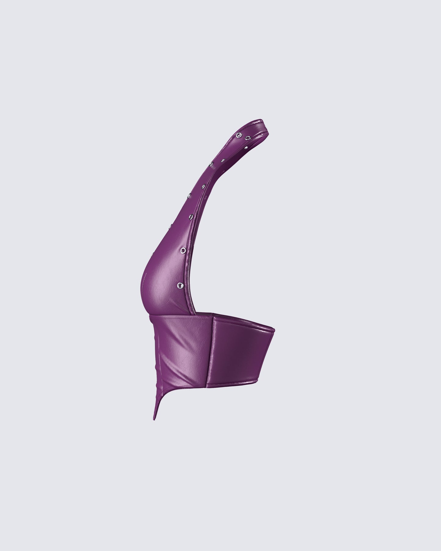 Nia Purple Vegan Leather Halter Top
