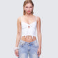 Wilmer White Tie Front Cami Top model front