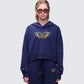 Kamilah Blue Acid Wash Hooded Sweater model front