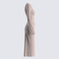 Rejina Taupe Wide Rib Midi Dress