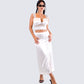 Orana White Satin Lace Skirt