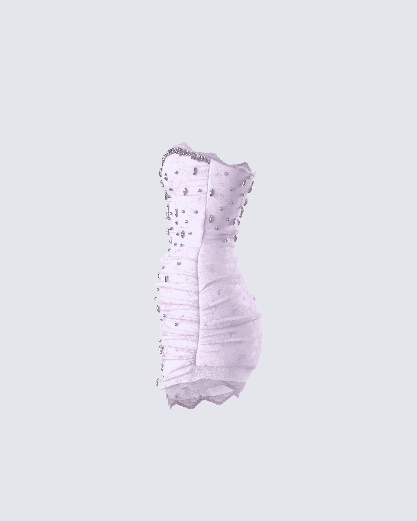 Clarisse Pink Hand Beaded Rhinestone Dress