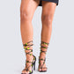 Naya Black Sequin Lace Up Heels