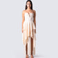 Violette Ivory Layered Maxi Dress model front