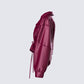 Zui Maroon Vegan Leather Oversized Cropped Jacket