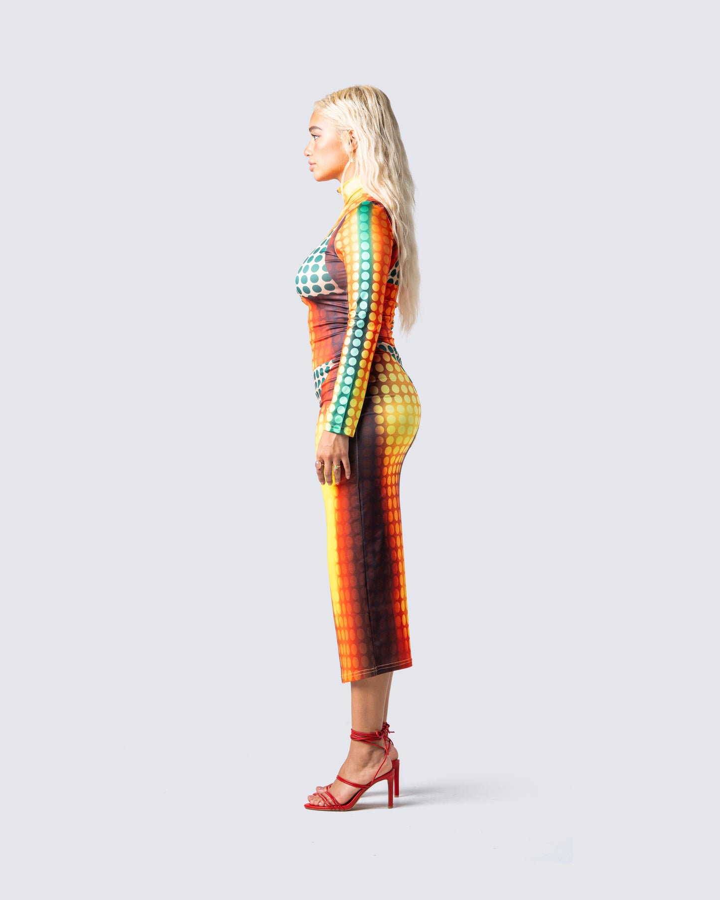 Amira Multi Polka Dot Print Dress